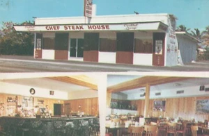 Chef Steak House of Hollywood, Florida - RPPC sin publicar - Imagen 1 de 3