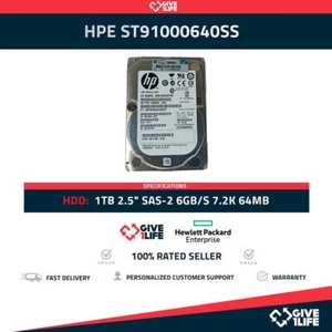 SPECIAL LOT 3X HPE ST91000640SS 1TB HDD 2.5" SAS-2 6GB/S 7.2K 64MB + 4X 651687 - Picture 1 of 9