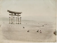 c.1890's PHOTO - JAPAN TORII AND BEACH MIYAJIMA AKI
