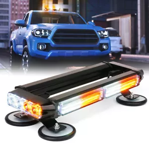 White Amber Warning strobe light bar LED Rooftop Emergency Flash hazard lamps - Bild 1 von 7