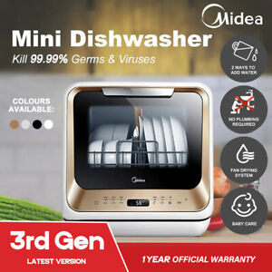 Midea 3rd Gen Benchtop Mini Dishwasher Countertop Fruit Wash Hi-temp Steam Wash