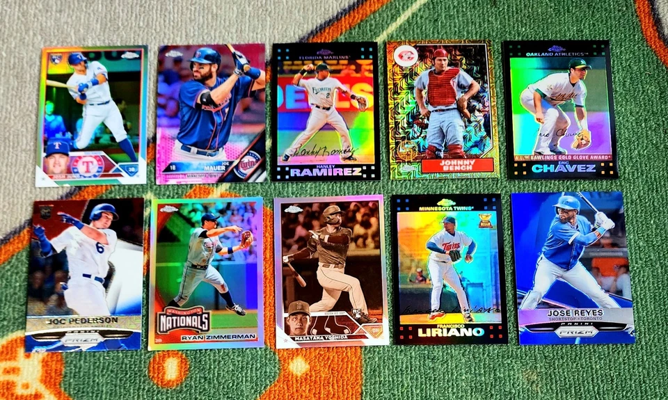 Topps Chrome REFRACTOR LOT 10 Stars HOF RCs Johnny Bench Josh Jung Pink Blue #'d - Image 1 of 1