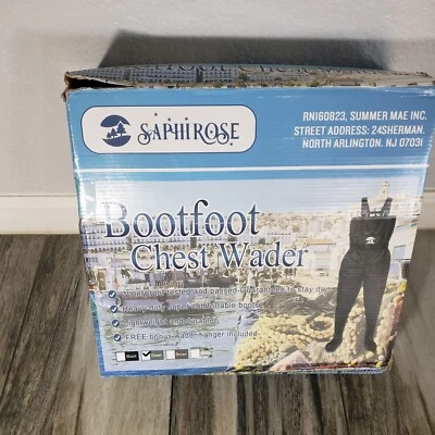 Unisex Nylon Bootfoot Chest Wader 2-Ply Nylon/PVC Men 10/Women 12 - GREEN - Image 1 of 4