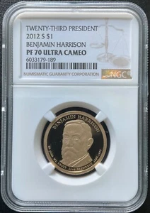2012-S $1 BENJAMIN HARRISON NGC PR70UC - Picture 1 of 2