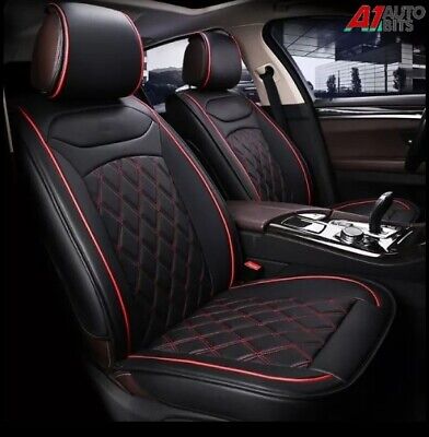 Black & Red Diamond PU Leather Front Seat Covers For BMW 3 5 Series E46 E60 E90  • 41.60€