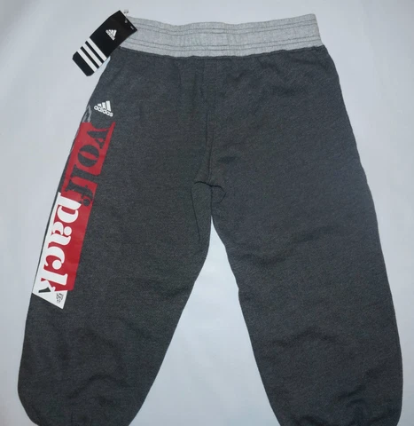 NC State Wolfpack Gray KIDS Youth Sweat Pants Sz Medium 10/12 NCAA Adidas * NEW Cover