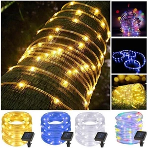 Solar power rope Led string fairy Light Strip waterproof outdoor Garden Decor UK - Picture 1 of 26