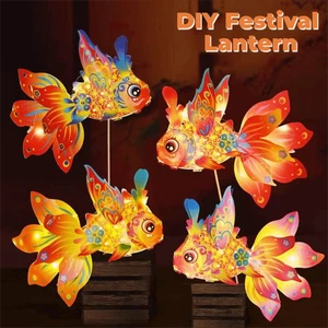 Handheld Fish-Shaped Lantern DIY Festival Lanterns Kits Festival Decoration - Picture 1 of 16