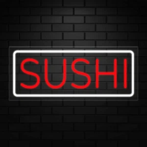 Sushi Leuchtreklame für Verkaufsanzeigen | LED Flex Neon | 24" Breite x 10" Höhe x 1" Tiefe - Bild 1 von 5