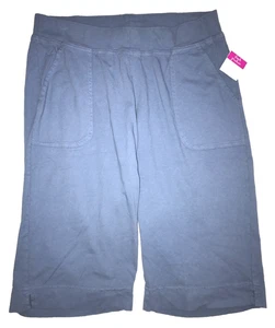 FRESH PRODUCE Medium Dive Blue $64 Key Largo Jersey Pedal Pusher Shorts NWT M - Picture 1 of 4