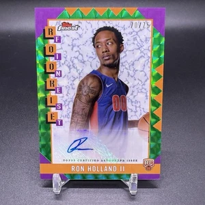 #/75! 🚨2024-25 Topps Finest Ron Holland II RC Detroit Pistons Green Rookie Auto - Bild 1 von 2