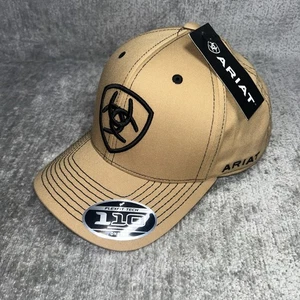 Neu mit Etikett Ariat beige Baseballkappe für Herren mit Flexfit 110 Tech verstellbar - Bild 1 von 10