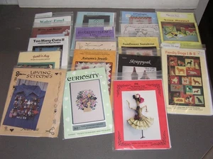 Large Mixed Lot of 17 Quilt Sewing Applique Patterns Critter Works 1 w/ fabric - Picture 1 of 5