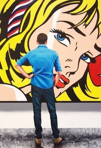 Girl With Hair Ribbon- ±35x24" painting man Roy Lichtenstein museum G Boersma - Picture 1 of 15