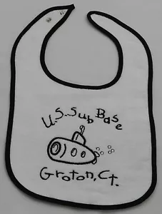 "US SUBMARINE BASE, GROTON,CT" Infant Terry Snap Bib - Bild 1 von 4