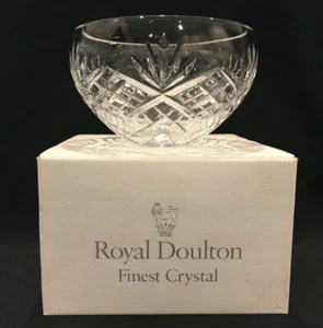 Bohemia Cut Crystal Bowl Royal Doulton 7" IOB - Picture 1 of 8