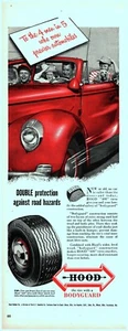 1948 BF Goodrich Hood Ties Vintage Print Ad Cocker Spaniel Red Car Bodyguard  - Picture 1 of 1