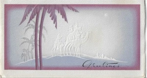 VTG Christmas Card approx 3.5 x 6" Three Wise Men - Picture 1 of 3