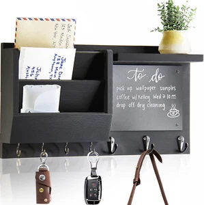 Key Holder for Wall - Mail Holder Organizer Wall Mount with Shelf - Han - Picture 1 of 16
