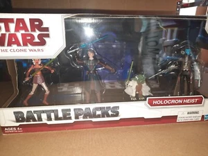 Paquete de batalla Holocron Heist Star Wars Clone Wars Hasbro 2010 Ahsoka Cad Bane Yoda - Imagen 1 de 6