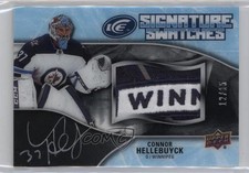 2018 Upper Deck Ice Signature Swatches Black /15 Connor Hellebuyck #SW-CH Auto