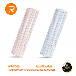 Rollo de cinta de transferencia de vinilo HTVRONT para cortar con rejilla rojo/azul multitamaño - Imagen 1 de 26