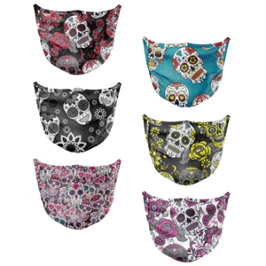 Contraband Pink Label 13237 Sugar Skull Designer Sport Face Cover/Mask Washable - Picture 1 of 8