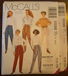 McCall's 5598 Misses Slim Pants or Shorts Sizes 6 - 8 - 10 NEW UNCUT - Picture 1 of 5