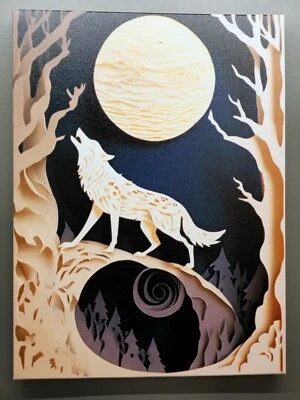 Arte de pared en lienzo Howling Wolf 18x24 Foto 1 de 2