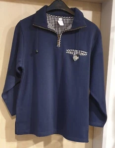 NEU Damen Sweat Shirt Pullover Gr S blau gefüttert warm Winter - Bild 1 von 3