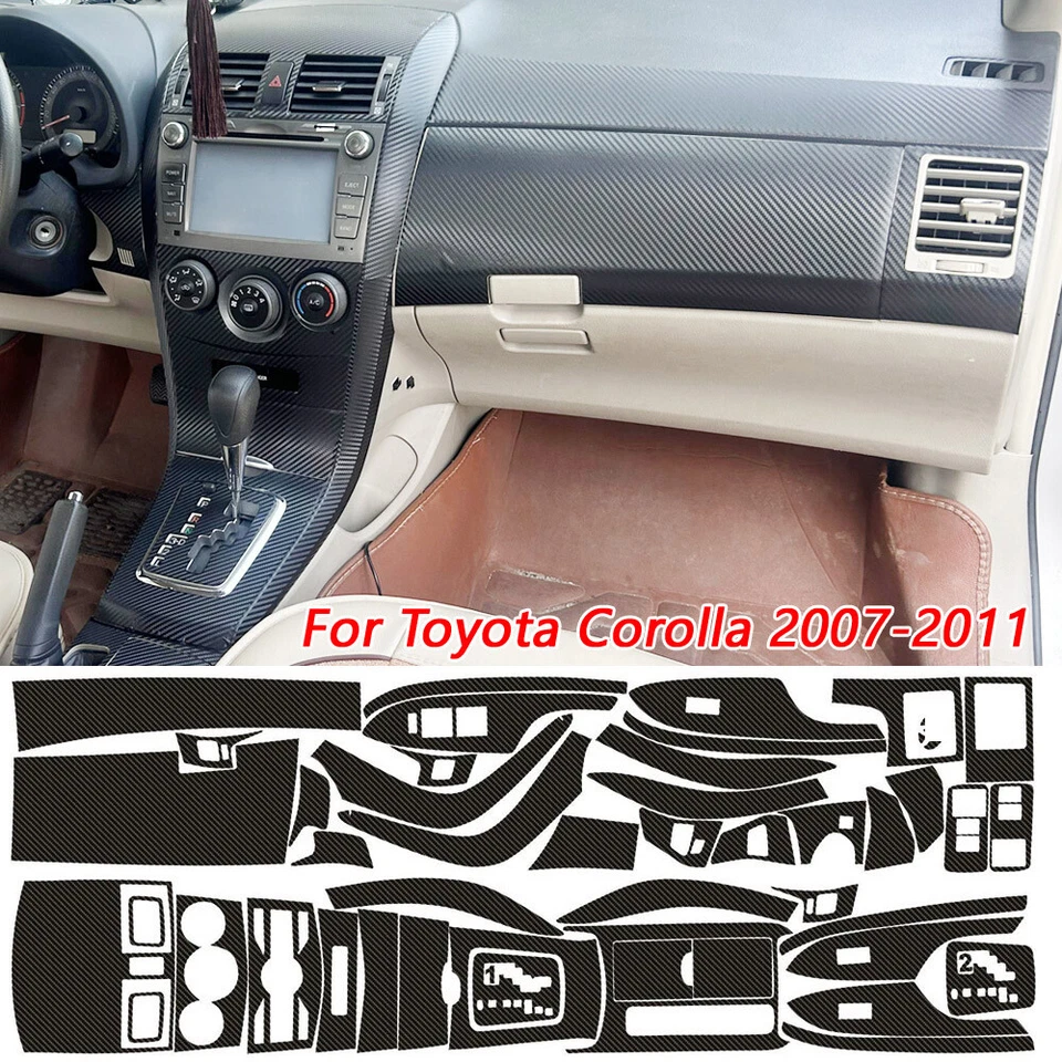 For Toyota Corolla 2007-2011 3D Carbon Fiber Pattern Interior DIY Trim Decals - Image 1 of 4