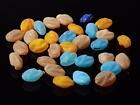 Lot (31) Mixed Color Czech Vintage Frost Opaline Pinched Oval Nugget Glass Beads