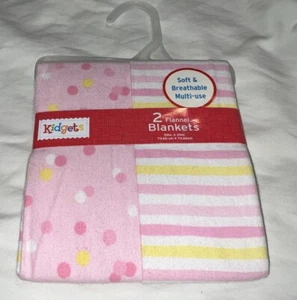 Kidgets 2 Flanell Dreiecke & Streifen Muster Baby Empfangsdecken 29x29 Neu - Bild 1 von 23