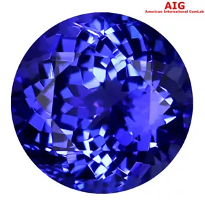 2.32 ct AIG Certified AAAA Lovely Round (8 x 8 mm) Violetish Blue Tanzanite - Picture 1 of 3