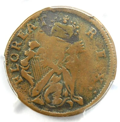 1670 New Jersey St Patrick Farthing Colonial Coin 1/4P - PCGS VF35 - $2000 Value - Image 1 of 4