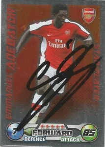 EMMANUEL ADEBAYOR SIGNED ARSENAL 2008/2009 MATCH ATTAX TRADING CARD+COA - Picture 1 of 1