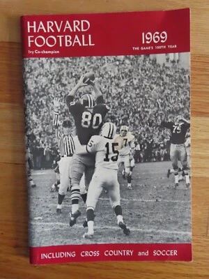 1969 HARVARD CRIMSON Football Media Guide Yearbook THE GAME 100th 29-29 YALE - Image 1 of 4