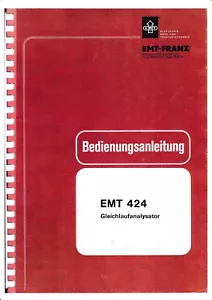Service Manual User Guide for EMT 424 - Picture 1 of 1