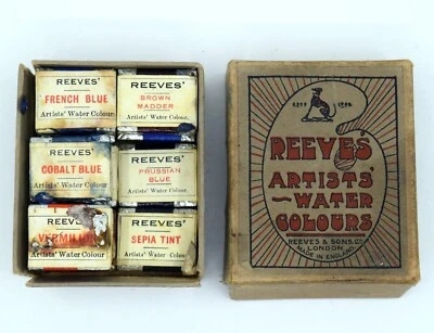 Reeves ANTIQUE Watercolor Paint Cakes - Vermillion + Cobalt Blue etc.! — 第 1/4 张图片