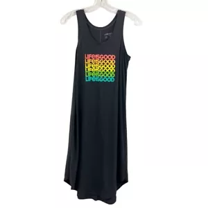 Life is Good Crusher Lite Rainbow Logo Tank Midi Dress Pride Cotton - Size Small - Picture 1 of 7