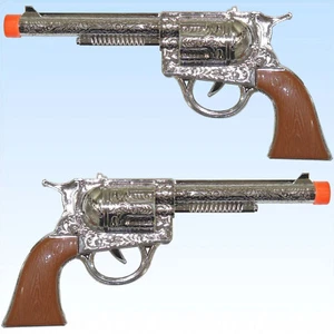 2 x Cowboy Pistole Spielzeugpistole Pistolen f Kostüm Polizist Gangster Revolver - Bild 1 von 1