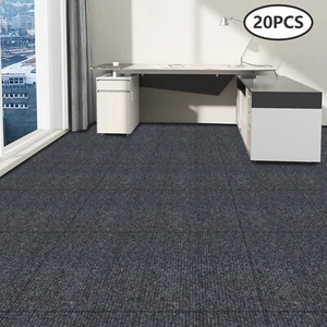 Rug Square Carpet Floor Carpet Adsorption Type Self-adhesive Carpet 20 Pcs Grey - Picture 1 of 11