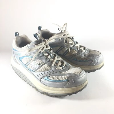 Zapatillas deportivas Sketchers Shape Ups para mujer talla 9,5 blancas plateadas 11814 Foto 1 de 4