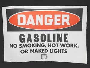 1967 VINTAGE - BETHLEHEM STEEL - Paper Sign - NEW OLD STOCK - DANGER GASOLINE - Picture 1 of 6