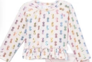 NWT Girls LongSleeve Pink Rash Guard Swimwear Kids Tops SwimSuits Shirt SZ 6 - Picture 1 of 1