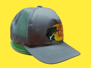 Bass Pro Shops Hat Logo Mesh Fishing Hunting Trucker Cap Snapback GREY - Picture 1 of 3