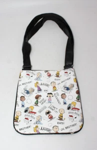 Bolso de Mano Retro Difícil de Encontrar Snoopy Imitación Cuero/Vinilo Blanco Negro 8x8" Hombro Colorfu - Imagen 1 de 8
