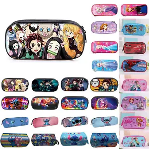Kids Cartoon Anime Printed Pencil Case School Stationery Organizer Pen Pouch Bag - Picture 1 of 46