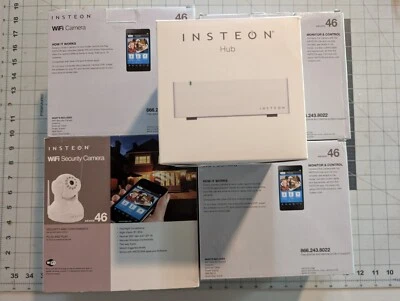 Insteon WiFi HD Cámara de Seguridad Dispositivo de 3 Megapíxeles 46 Micrófono Lote X 4 y HUB Foto 1 de 3