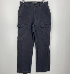Badge Cargo Pants Men's Size 32 Gray Straight Leg Vintage Y2K Cotton - Picture 1 of 7
